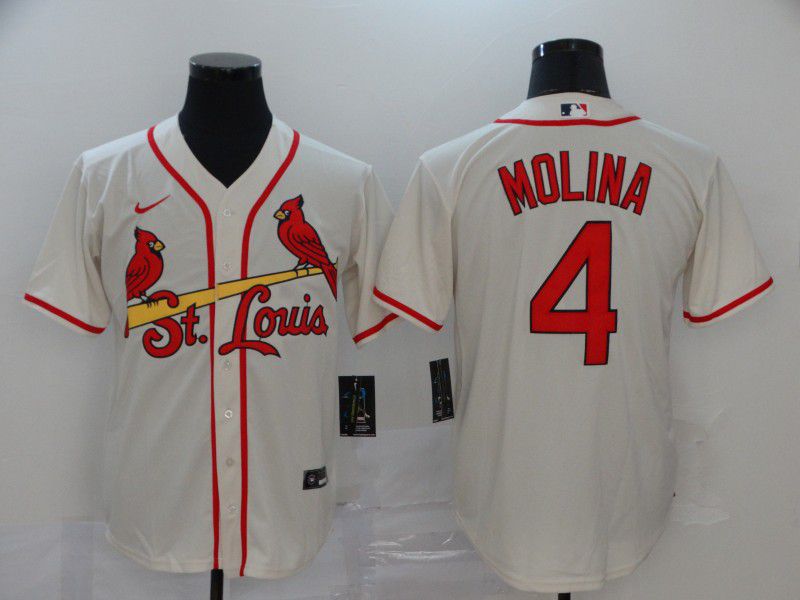 Men St.Louis Cardinals #4 Molina White Nike Game MLB Jerseys->chicago white sox->MLB Jersey